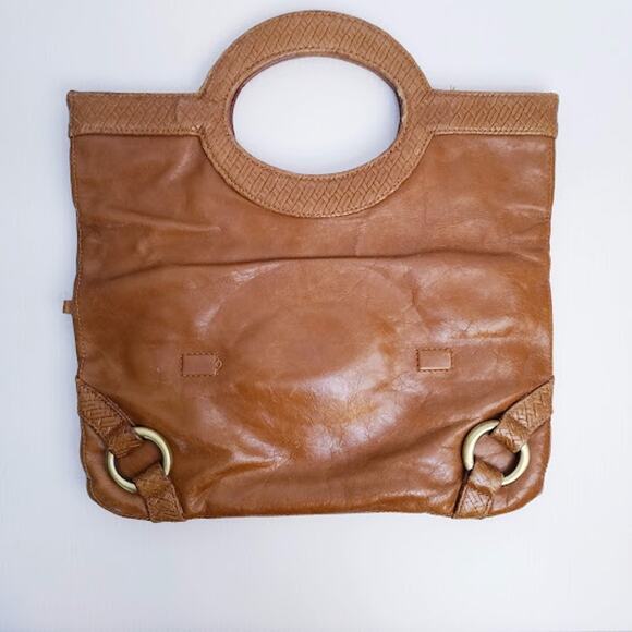 Sabina woven leather fold over clutch brown - Picture 4 of 9